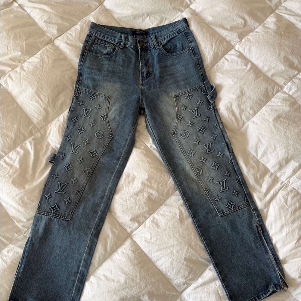 Louis Vuitton Blue Denim Zip-Front Jeans